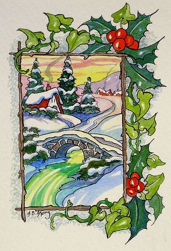 Alida Akers' Storybook Cottage Series - A Holly Jolly Morning Alida Akers, Art Deco Cottage, Cottage Illustration, Cottage Painting, Storybook Art, Storybook Cottage, Winter Morning, Cottage Art, Kids Artwork