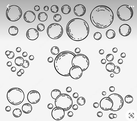 Bubble Filler Tattoo, Bubble Drawing Pencil, Drawings Of Bubbles, Sea Bubbles Drawing, Under Water Bubbles Drawing, Soap Bubble Drawing, Simple Bubble Drawing, How To Draw Water Bubbles, Draw A Bubble