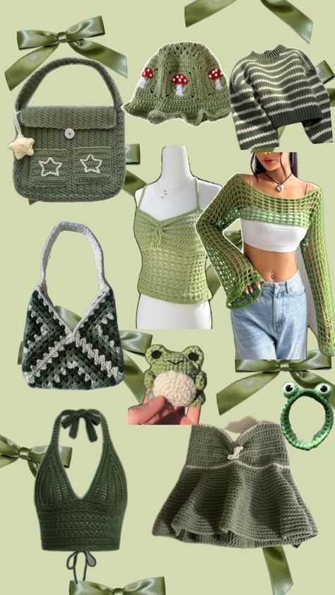 🥒🪴 Green Crochet Ideas, Mode Crochet, Green Crochet, Crochet Business, Crochet Design Pattern, Crochet Clothing And Accessories, Crochet Fashion Patterns, Crochet Flower Tutorial, Quick Crochet