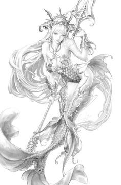 Mermaid pencil sketch. Mermaids Artwork Drawing, Siren Mermaid Drawing, Mermaid Tattoo Designs Sketches Sirens, Old Mermaid Drawing, Mermaid In Ocean Drawing, Forward Bend, Anime Mermaid, Mermaid Illustration, Mermaid Artwork