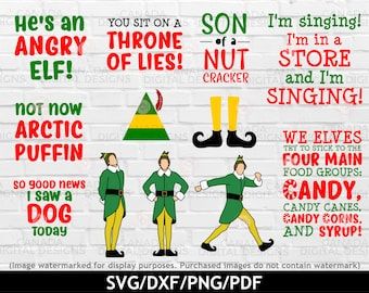 Buddy Elf Quotes, Elf Quotes Funny, Elf Movie Svg, Buddy The Elf Quotes, Elf Movie Quotes, Buddy Elf, Elf Quotes, Elf Funny, Elf Movie