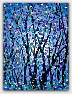 Abstract Tree Painting, Art Tumblr, Spring Painting, Abstract Tree, Dot Art Painting, Mandala Painting, Night Painting, Dot Art, Dot Painting