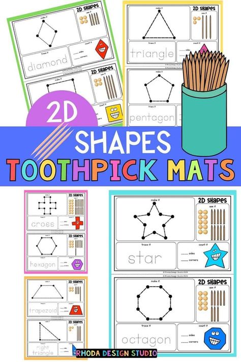 Welcome to our STEM activity where we explore the fascinating world of 2D shapes using toothpicks. This hands-on experience not only reinforces geometric concepts but also enhances fine motor skills and fosters creativity. This printable STEM activity introduces 2D shapes by using toothpicks (playdough to hold the ends is optional). By manipulating these basic materials,... 2d Worksheets, Free Pumpkin Coloring Pages, Stained Glass Pumpkin, 3d Shapes Activities, 2d Shapes Activities, Pumpkin Coloring, Shape Activities, Geometry Worksheets, Math Stem