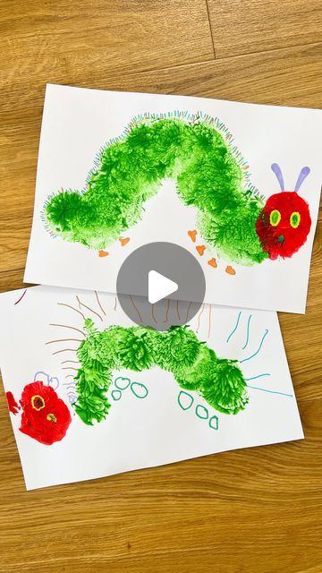 Sally on Instagram: "Balloon Printing the Very Hungry Caterpillar 

Somehow Jessica still had a few balloons lingering around from her birthday, so she came up with the idea that she wanted to do some printing with them. Following her lead we decided to get out our green and red finger paints by @giotto_fila and ended up creating some very hungry caterpillars. Jessica then loved using my pens to add the details." Balloon Printing, Hungry Caterpillar Activities, Caterpillar Craft, Finger Paints, Art Program, Kindergarden Activities, The Very Hungry Caterpillar, Program Ideas, Printed Balloons