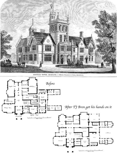 Athlone House REDO Old Floor Plans, Chateau Plan, Gothic House Floor Plan, Victorian Manor Floor Plans, Gothic Floor Plans, Victorian Mansion Floor Plans, French Chateau Floor Plans, Gothic Victorian House Plans, Victorian Homes Floor Plans