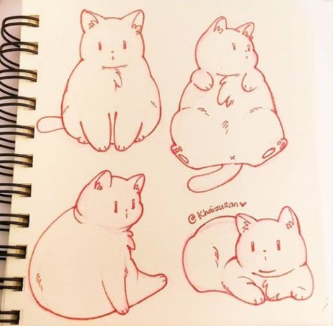 Fat Cat Drawing, Fat Cat Cartoon, Cat Sitting Down, Animal Drawing Ideas, Cute Fat Cats, Grumpy Man, Oc Clothes, Drawing Face Expressions, Cute Cat Drawing