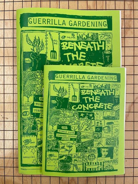 Guerrilla Gardening: Beneath the Concrete | Brand New | Zine | Gardening Animal Zine Design, Zine Back Cover, Zine Design Ideas Inspiration, Zine Front Cover, Cool Zines, Zines Aesthetic, Zine Pages, Vintage Zines, Diy Zines