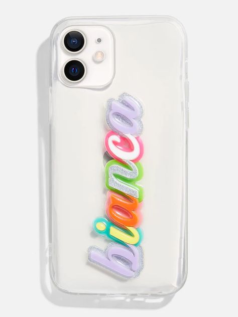 Preppy Phone Case, Color Me Happy, Airpods Apple, Custom Iphone Cases, Acrylic Letters, Cursive Font, Clear Iphone Case, Personalized Phone Cases, Custom Phone