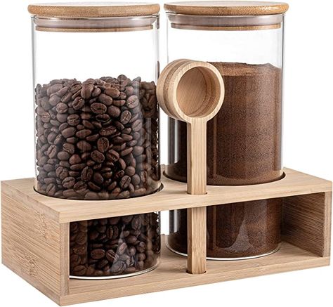 Coffee Bar Station, Coffee Container, Powder Sugar, Glass Storage Containers, Coffee Jars, Coffee Storage, Coffee Canister, Kitchen Jars, Glass Storage Jars