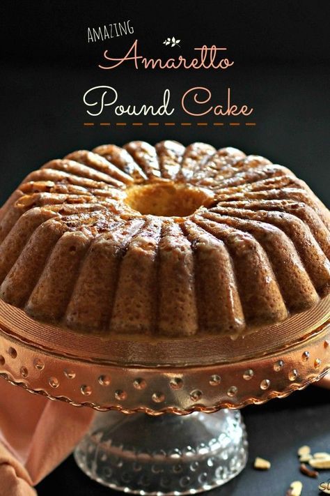 Amazing Amaretto Pound Cake Amaretto Dessert Recipes, Amaretto Pound Cake Recipe, Amaretto Cake Recipe, Amaretto Pound Cake, Amaretto Recipe, Amaretto Cake, Almond Pound Cakes, Whiskey Cake, Bundt Cake Recipes