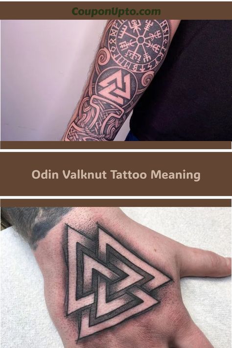 Odin Valknut Tattoo Meaning Valknut Tattoo, Odin Tattoo, Tattoo Concepts, Warrior Within, Forest Tattoos, Angel Wings Tattoo, Bicep Tattoo, Scott Campbell, Tattoo Shows