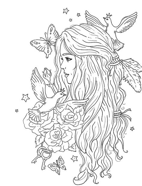 Free Image on Pixabay - Drawing, Sketch, Coloring, Cute Colouring In Printables, Fairy Coloring Pages Free Printable, Coloring Book Art Free Printable, Adult Coloring Pages Free Printable, Coloring Pages Free Printable, Adult Coloring Designs, Free Adult Coloring Pages, Princess Coloring Pages, Fairy Coloring Pages