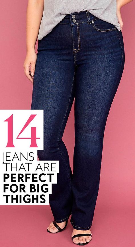 Best Jeans For Curvey Women, End Of Winter Outfits Casual, Clothes For Thick Waisted Women, Muscular Legs Outfit, Plus Size Jeans For Big Thighs, Dress Jeans Women, Best Stretch Jeans For Women, Thick Thigh Jeans, Plus Size Petite Jeans