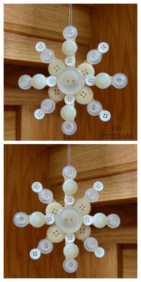 Fab Ideas on Button Crafts for Christmas Decorations Bobbin Crafts Ideas, Button Wreath Craft, Button Snowman, Christmas Button Crafts, Button Art Projects, Buttons Crafts Diy, Christmas Wreath Craft, Button Ornaments, Button Craft