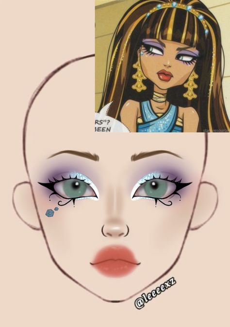 Preshower Makeup, Makeup Masquerade, Creepy Costume, Monster High Makeup, Monster High Halloween, Monster High Costume, Halloweenský Makeup, Makeup Charts, Drag Make-up