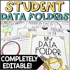 Student data folders product Student Data Walls, Student Data Folders, Student Data Binders, Data Tracking Sheets, Data Folders, Special Education Behavior, Student Data Tracking, Sensory Classroom, Data Wall