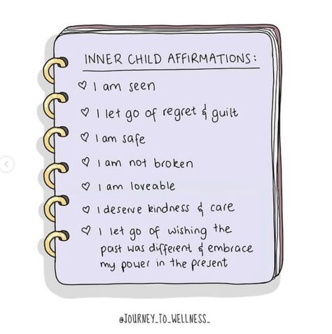 Inner child affirmations help heal past wounds, reconnect with innocence, and cultivate self-love. By acknowledging and nurturing your inner child, you promote emotional healing, resilience, and a deeper sense of joy and fulfillment in your life. #innerchild #innerchildhealing #innerchildaffirmations #pastwounds #pastwoundshealing #traumahealing #resilience #selflove #healingjourney #mentalhealthawareness Inner Child Healing Affirmations, Inner Child Healing Art, Inner Child Affirmations, Child Affirmations, Healing Inner Child, Listening Ears, Healing Affirmations, Inner Child Healing, Healing Therapy