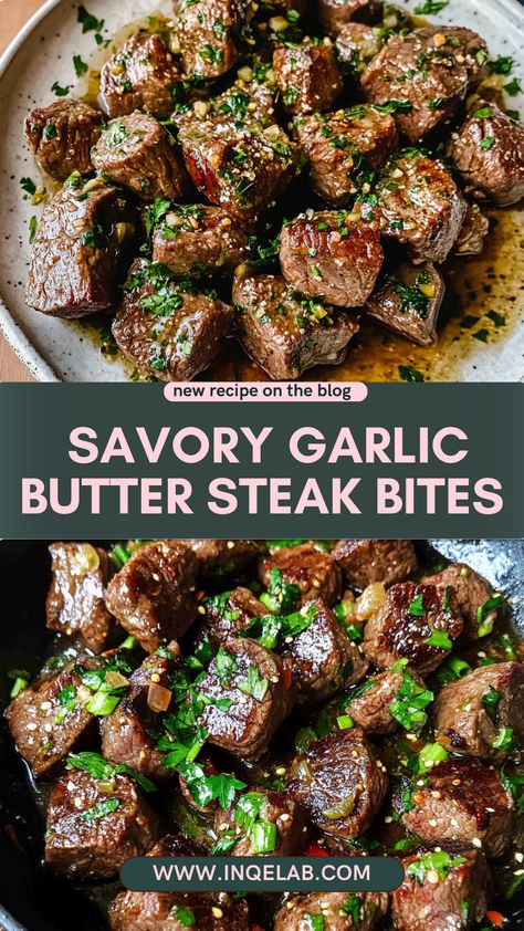 Looking for a quick meal that doesn’t compromise on flavor? Try these steak bites with garlic butter! In just 30 minutes, you can whip up this indulgent dish using tender beef steak, fresh garlic, and creamy unsalted butter. Perfect for busy weeknights or unexpected guests, this recipe features simple cooking techniques that yield impressive results. Serve them hot, garnished with fresh herbs, and watch as everyone goes back for seconds. It's a delightful way to enjoy steak without the fuss!