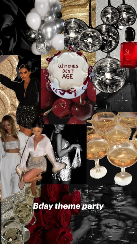 Silver And Red Birthday Theme, Aesthetic Birthday Theme Ideas, 30th Birthday Ideas For Women Winter, Fine Wine Birthday Party, Vegas 21st Birthday Ideas Theme Parties, R&b Party Theme, Old Money Birthday Theme, Satc Party Theme, Birthday Party Aesthetic Friends