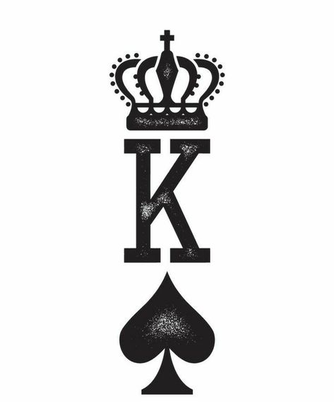 Couples Tattoo, The Letter K, Letter K, Gift Art, Poker, Tattoo Ideas, Playing Cards, Crown, Art Print