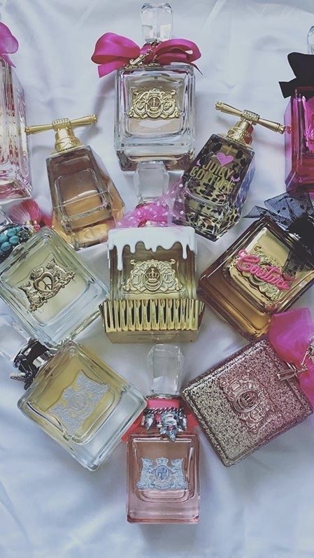 Juicy Perfume Couture, I Am Juicy Couture Perfume, Viva La Juicy Perfume Aesthetic, Juicy Couture Perfume Aesthetic, Juicy Couture Perfume Collection, Juicy Couture Collection, Juicy Couture 2000s, Juicy Couture Aesthetic, Perfume Collection Aesthetic