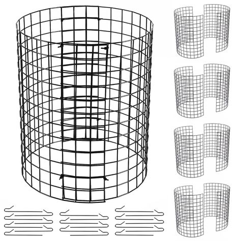 Alphatool 5 Pack Bunny Barricades, 14'' Dia x 14'' H Metal Plant Cages to Keep Animals Out, Plant Protector from Rabbits, Bunnies Proof for Garden Flowers Vegetables Tree Guards, Garden Protection, Plant Cages, Plant Ties, Lawn Equipment, Plant Protection, Garden Equipment, Iron Material, Small Animals