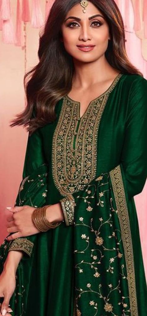 Anarkali Dress Indian, Designer Anarkali Dresses, Anarkali Salwar, Georgette Tops, Dark Green Color, Lehenga Skirt, Readymade Saree, Designer Anarkali, Anarkali Suit