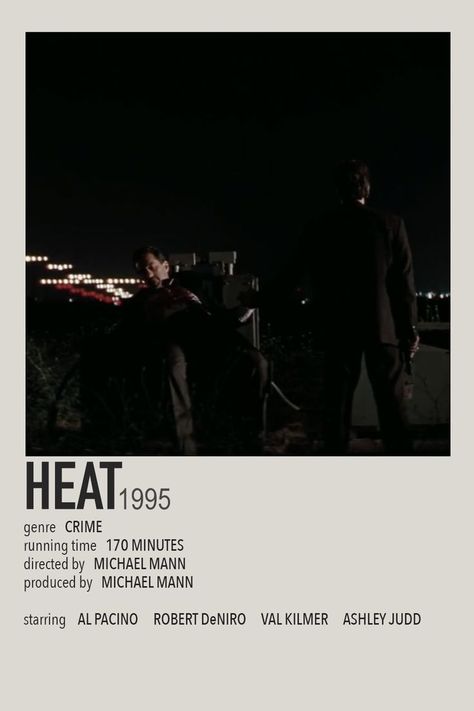 Heat Movie Poster, Movie Polaroids, Top 100 Films, Heat Movie, Heat 1995, Polaroid Movie Poster, Polaroid Posters, Posters Minimalist, Movie Card