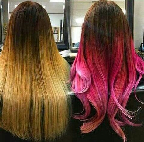 pink ombrhair Pink Ombre Hair, Magenta Hair, Ombre Pink, Hair Ombre, Hair Color Pink, Brown Shades, Cool Hair Color, Grunge Hair, Hair Color For Black Hair