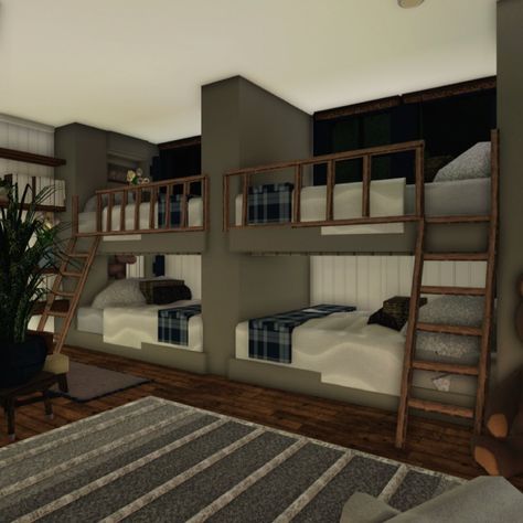 Look Io Kas, Twin Room Bloxburg, Bloxburg Realistic Bedroom, Bloxburg Bedroom Ideas Modern, Wall Trimming, Bloxburg School, Bloxburg Rooms, Bloxburg Bedroom Ideas, Bloxburg Town