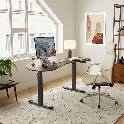 Amazon.com: EUREKA ERGONOMIC Electric Standing Desk 70 Inch Home Office Desk Curved Desktop Table, Height Adjustable Sit Stand Up Desk,Cashew-Shaped Computer Workstations,Walnut : Office Products Desk Curved, Walnut Office, Desktop Table, Electric Standing Desk, Computer Workstation, Stand Up Desk, Office Computer Desk, Home Office Desk, Adjustable Desk