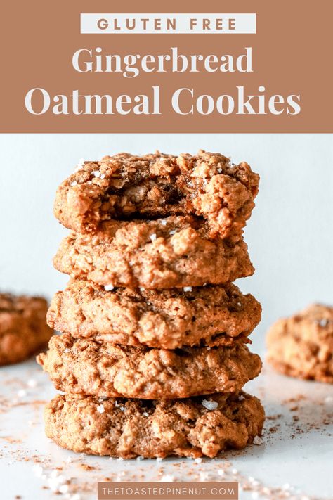 Gingerbread Oatmeal Cookies, Ginger Oatmeal, Gingerbread Oatmeal, Gluten Free Cookies Easy, Ginger Spice Cookies, Gluten Free Oatmeal Cookies, Vegetarian Gluten Free, Gluten Free Gingerbread, Oatmeal Cream Pies