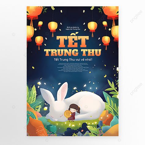 cartoon illustration rabbit girl lantern vietnam mid autumn festival holiday blessing poster vietn Festival Design Poster, Mid Autumn Festival Design, Holiday Border, Mid Autumn Festival Poster, Illustration Rabbit, Vietnamese Culture, Mooncake Festival, Rabbit Girl, Happy Mid Autumn Festival