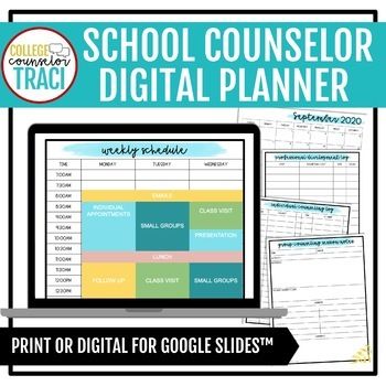 This digital counselor planner is perfect for all of your school counselor needs! Get organized and start the year off ready, especially for distance learning and planning! This resource is available for Google Slides™. Features soft colors for ink friendly printing!This product includes:What's in t... School Counselor Planner, School Counselor Organization, School Counselor Lessons, School Counseling Bulletin Boards, Academic Advising, College Counselor, Counseling Bulletin Boards, High School Counselor, School Counselor Office