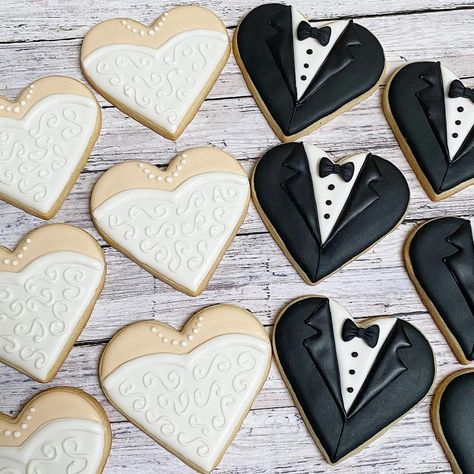 Wedding Dessert Favors, Dessert Favors, Groom Cookies, Bride Cookies, Wedding Cookies Decorated, Heart Shaped Sugar Cookies, Wedding Dress Cookies, Wedding Shower Cookies, Heart Sugar Cookie