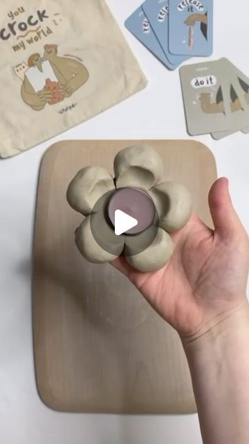 Crockd on Instagram: "let’s make a floral tea light holder 🌸 such an easy and quick diy to brighten up the room 😊  Made by @chelseamorganart putting the fun in functional pottery 💫   #diycandleholder #clay #pottery #potteryathome #clayart #diycraftideas #diypotteryideas #diyclaycrafts #diyinspo #clayinspo #potteryinspo #flowerdecor #floraldecor #diygiftideas #crockd" Tea Light Holder Clay, Candle Holder Clay Diy, Clay Crafts Air Dry Ideas Easy Cute, Air Dry Clay Tealight Holder, Clay Tea Light Holder, Clay Candle Holders Diy, Clay Holder, Clay Candle Holders, Tea Holder