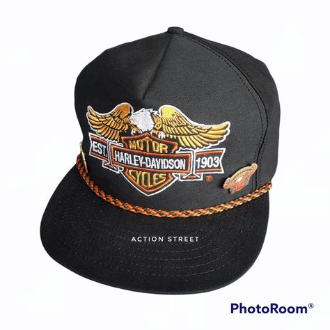 Harley Davidson Rare! Vintage 80s harley davidson embroidery velcro cap | Grailed Harley Davidson Hats, Harley Davidson Accessories, Streetwear Mens, Vintage Cap, Vintage Harley, Men's Accessories, Accessories Shop, Fashion Lifestyle, Harley Davidson