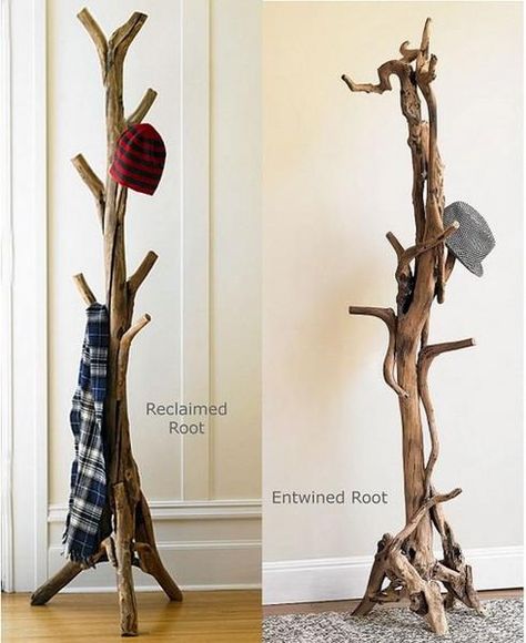 DYI entryway ideas | do it yourself wooden coat racks for modern interior decorating Tree Installation, Takken Decor, Vstupná Hala, Tree Coat Rack, Diy Coat, Coat Tree, Diy Tree, Modern Interior Decor, Branch Decor