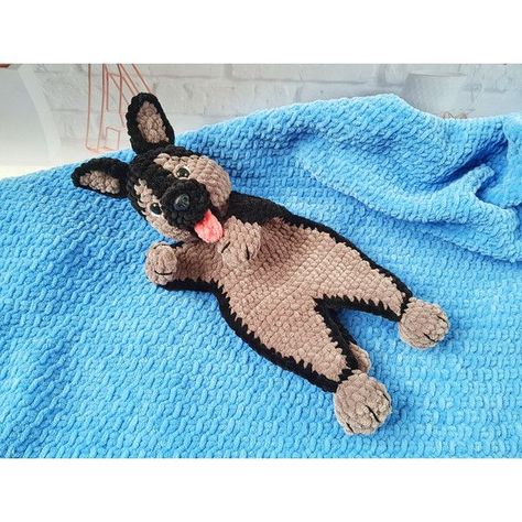 Lovey Crochet Pattern dog German Shepherd, Amigurumi comforter cuddle toy, baby security blanket, plush toy dog pattern Crochet Dog Items, German Shepherd Crochet Pattern, Crochet German Shepherd, Thread For Embroidery, Lovey Crochet Pattern, Lovey Crochet, Belgian Malinois Dog, Dog German Shepherd, Malinois Dog