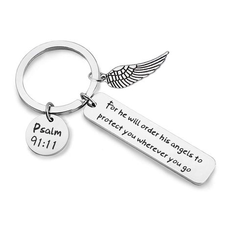 Bible Verse Keychain for He Will Order His Angels to Protect You Wherever You Go Religious Jewelry Christian Gift *** Click image for more details. (This is an affiliate link) Bible Verse Keychain, Psalm 91 11, Christian Accessories, Military Soldier, Deployment Gifts, Gifts For Hubby, Christian Friends, Faith Gifts, Confirmation Gifts