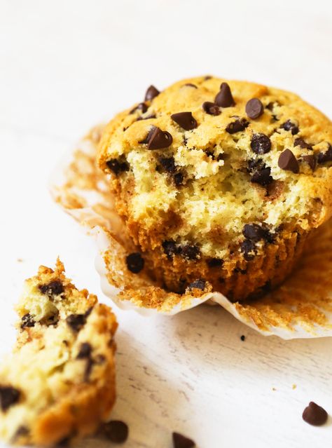 Chocolate Chip Muffins — Pip and Ebby Fluffy Chocolate Chip Muffins, Tin Recipes, Chocolate Chip Muffin Recipe, Streusel Muffins, Breakfast And Brunch, Banana Chocolate Chip Muffins, Browned Butter, Banana Chocolate Chip, Chocolate Chip Muffins