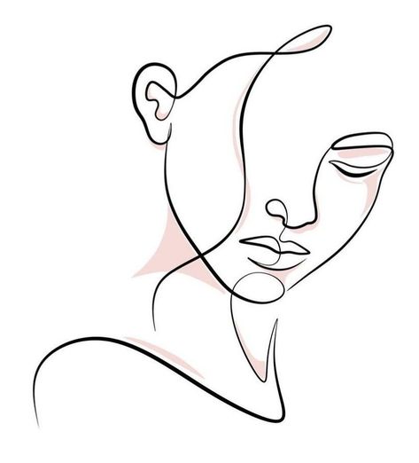 One Line Face Art, Women Face Drawing, Face Line Drawing, Boho Art Drawings, Minimalist Line Art, Contour Drawing, Black Art Painting, Line Art Design, Art Line