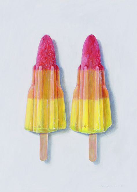 Joel Penkman, Sweet Paintings, Rocket Lolly, Simple Oil Painting, Handmade Paint, Ice Lolly, Food Painting, Limited Edition Giclee, Food Drawing