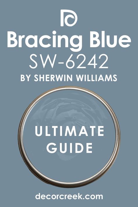 Ultimate Guide of Bracing Blue SW 6242 Paint Color by Sherwin-Williams Bracing Blue, Blue Playroom, Sherwin Williams Blue, Outside House Colors, Bold Paint Colors, Lake Houses Exterior, Calming Bedroom, Blue Kitchen Cabinets, Cabinet Paint Colors