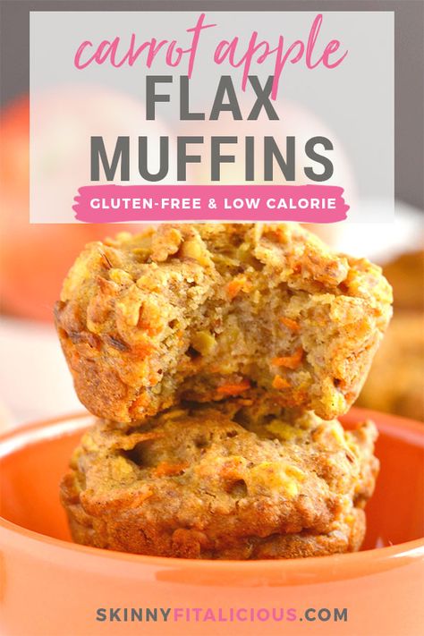 Low Calories Snacks, Muffin Carrot, Breakfast Cookies Gluten Free, Flax Seed Muffins, Healthy Bakes, Healthy Low Calorie Snacks, Flax Muffins, Diet Recipes Low Calorie, Calorie Breakfast