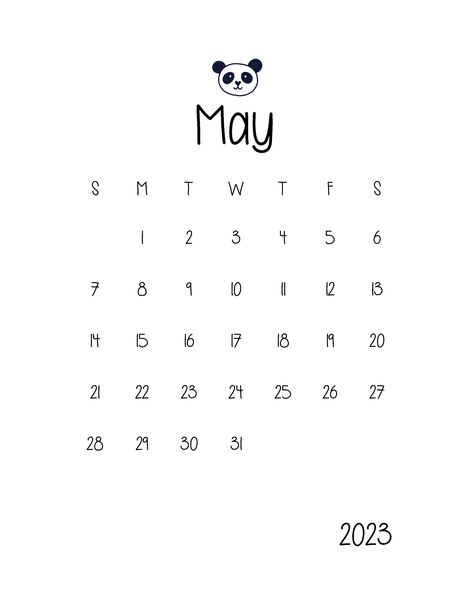 Simply Love Printables May 2023 Calendar Panda Doodle 2023 May Calendar, May Calendar Wallpaper, Calendar May 2023, Panda Doodle, Bf Bday, May Wallpaper, Love Printables, Photo Bebe, May Calendar