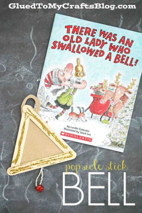 Popsicle Stick Bell - Kid Craft Christmas Book And Craft Preschool, Christmas Bell Craft, Bell Craft, Popsicle Stick Crafts For Kids, Winter Crafts Preschool, Christmas Learning, Preschool Christmas Activities, Storytime Crafts, Classroom Idea