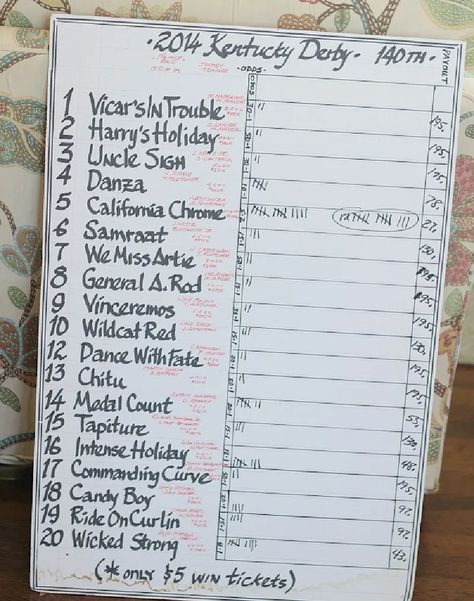 Kentucky Derby Betting Ideas, Derby Betting Board, Kentucky Derby Betting Board, Kentucky Derby Games For Adults, Kentucky Derby Menu Ideas, Derby Party Games, Kentucky Derby Diy, Kentucky Derby Games, Kentucky Derby Betting