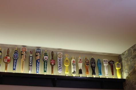 Beer Taps Display Ideas, Bar Tap Ideas, Bourbon Basement, Beer Tap Display, Beer Tap Handle Display, Beer Tap Handles Display, Tap Handle Display, Blues Bar, Barn Bar