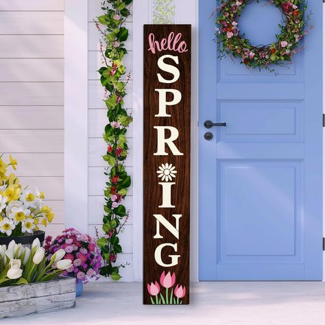 Porch Sitter Signs, Porch Signs Spring, Spring Signs Wooden Diy, Welcome Spring Sign, Diy Sign Stand, Spring Porch Signs, Porch Boards Signs, Winter Porch Signs, Summer Porch Signs